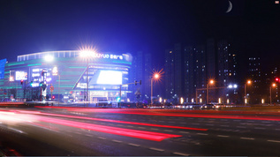 4K城市广场夜景延时视频素材