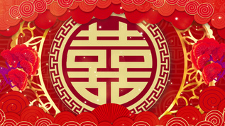 中式婚礼龙飞凤舞红烛背景视频视频素材