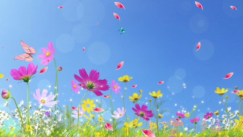 卡通动态花丛背景视频元素[百花丛]mp4格式视频下载