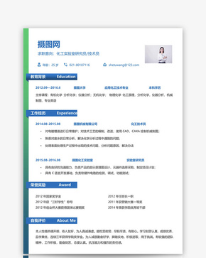 化工实验研究员个人简历模板word文档