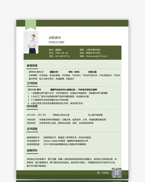 汽车电子工程师个人简历模板word文档