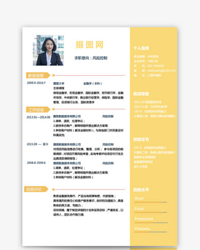 风险控制求职简历word文档
