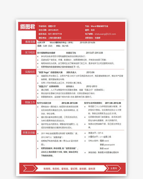 Word模板制作专业个人求职简历word模板图片