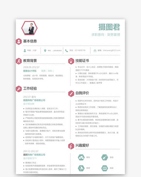 财务管理求职简历word模板图片