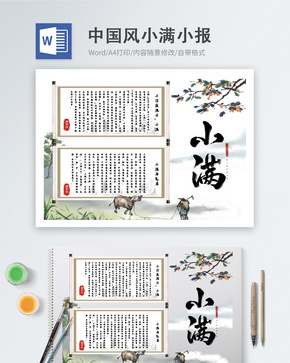 中国风小满Word小报word文档