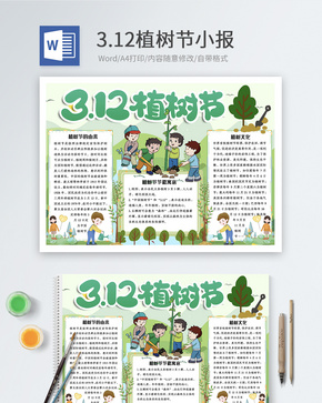 3.12植树节word小报word文档