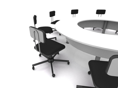 白色的办公椅。 3D渲染