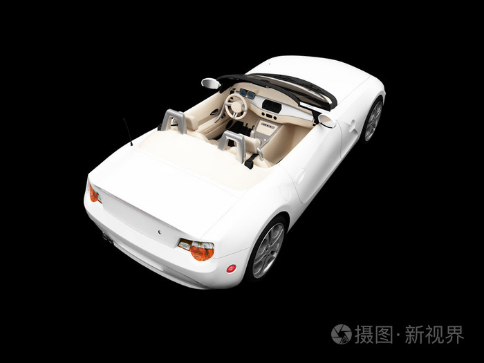 孤立的白色汽车背面01