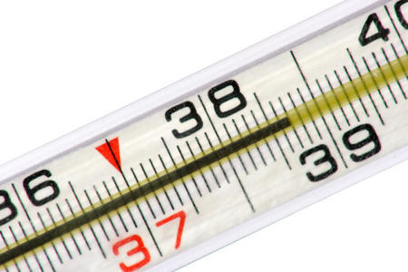 水银水银温度计38.7照片