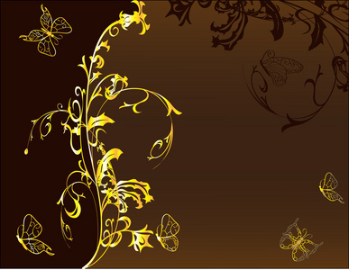 金色花卉背景设计