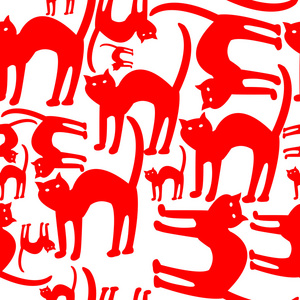 红猫图案孤立的白色背格