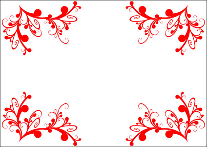 红色的白花框