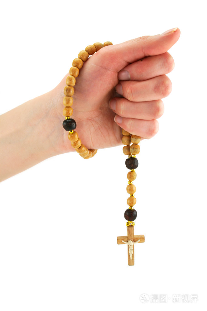 女手握木念珠