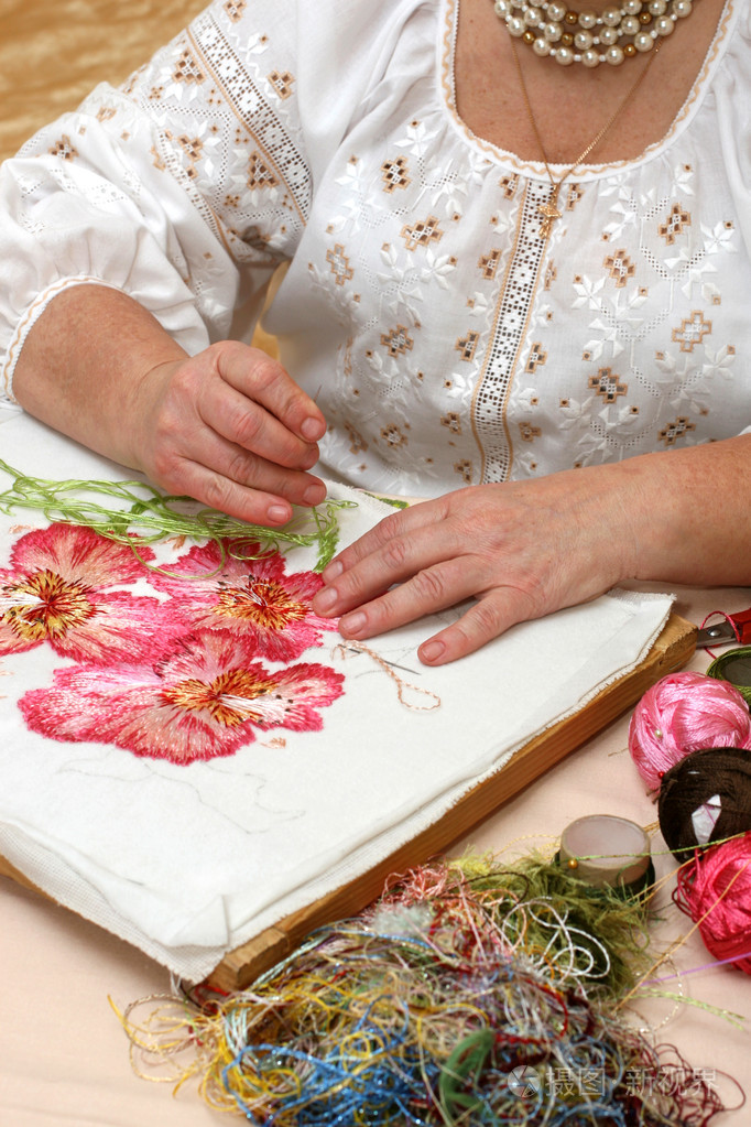 刺绣 刺绣品 粉饰,修饰照片-正版商用图片003ohu-摄图新视界
