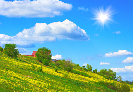 青山绿水青山绿水自然景观天空青山绿水青山绿水,碧空万里青山绿水的