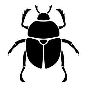圣甲虫的黑色剪影。矢量图