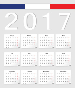 法国 2017年日历