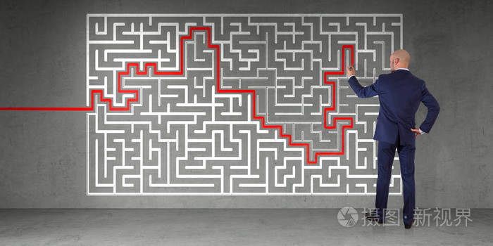商人搜索迷宫墙 3d 效果图渲染的解答