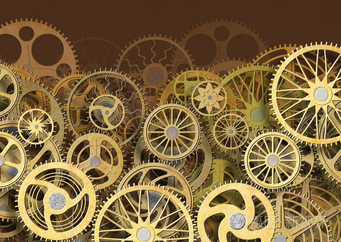 齿轮和齿轮的背景.机制的概念,3d,它制作图案照片-正版商用图片004vjc