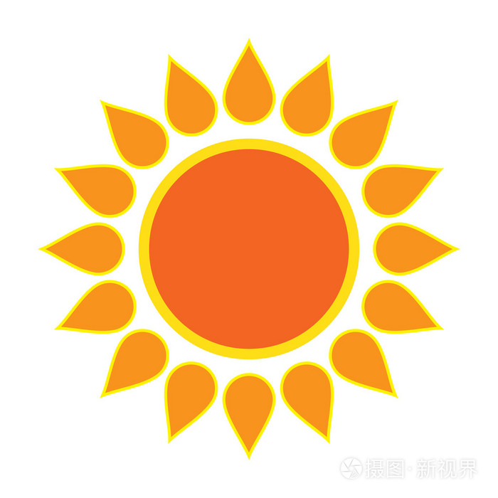 在白色背景上的太阳