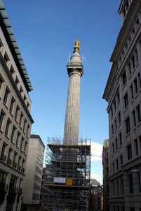 这座纪念碑。英国伦敦的大火灾的纪念碑