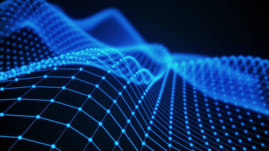 未来的技术风格.透视网格背景纹理.3d 图照片