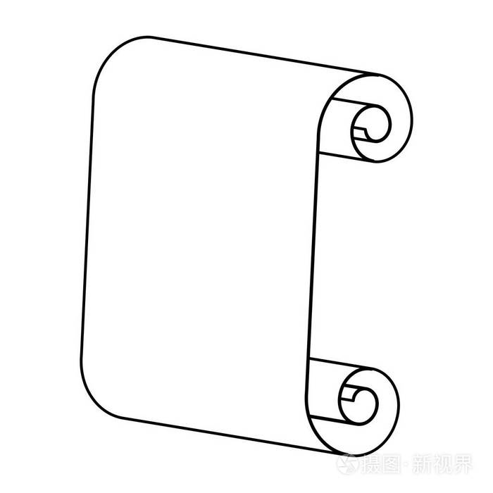 纸卷轴剪影矢量符号图标设计插画-正版商用图片005a1a-摄图新视界