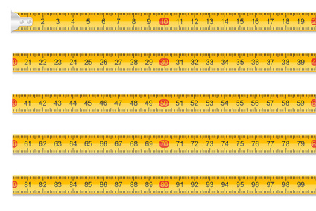 卷尺长度股票矢量插图中的一米照片