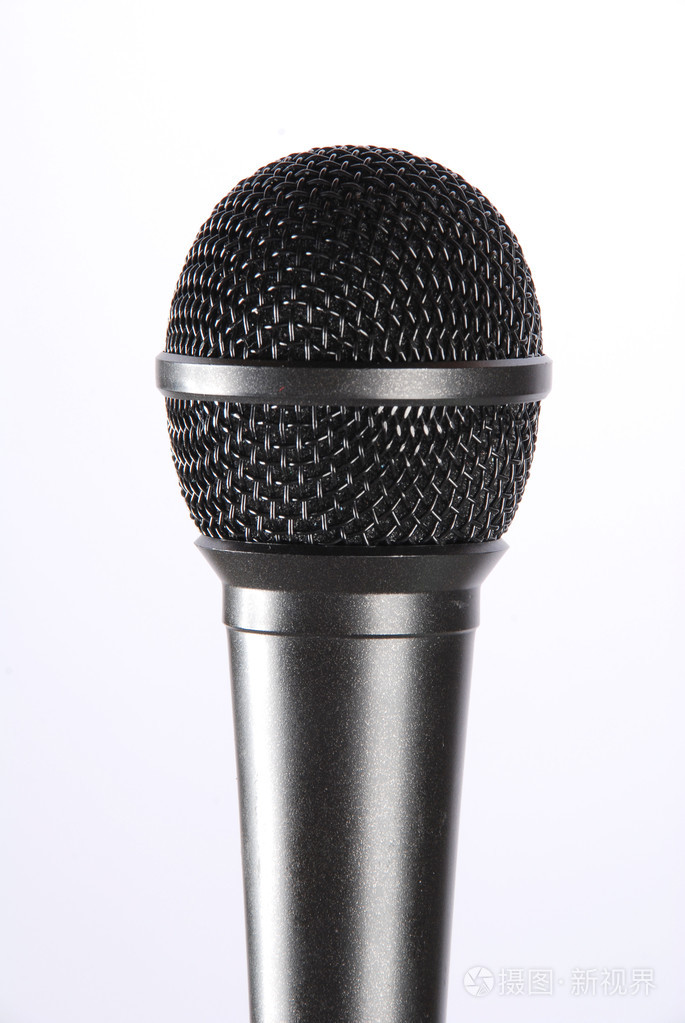 白色背景麦克风隔离