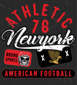 布朗克斯区纽约体育排版t 恤图形向量