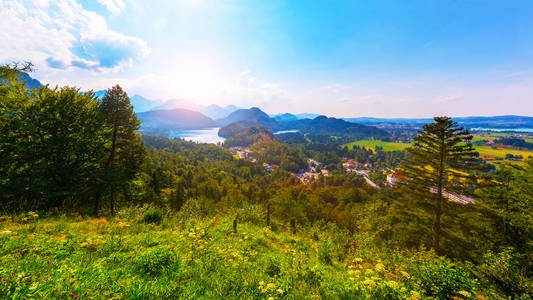 Alpsee 湖，Ostallgau 区，巴伐利亚德国