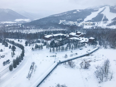 日本北海道二世谷城市景观