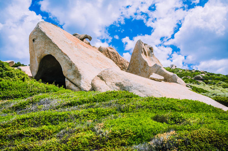 科斯塔瑟琳娜，撒丁岛，意大利的砂岩岩石