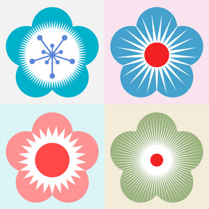 梅花盛开花朵图案标志照片