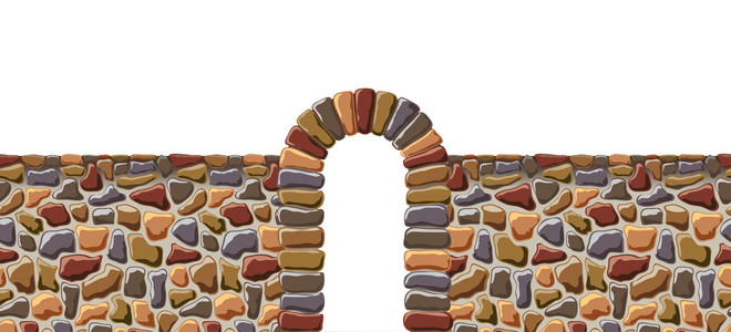 鹅卵石石头砌的墙图片-鹅卵石石头砌的墙素材-鹅卵石石头砌的墙插画