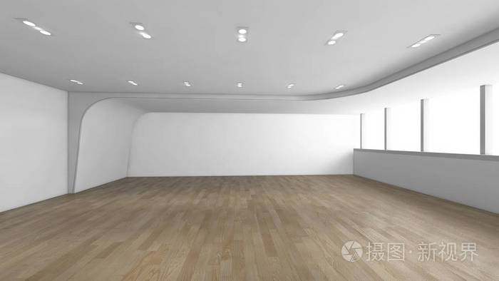 现代的空房间,3d 渲染室内设计,模拟出 illustrati
