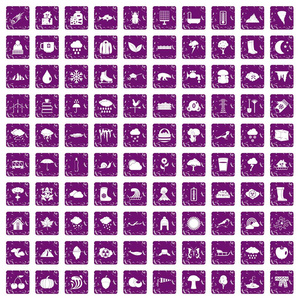 100 云图标设置 grunge 紫色