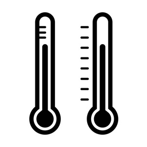 白色背景矢量温度计图标图片