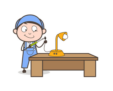 卡通电工图片-卡通电工素材-卡通电工插画-摄图新视界