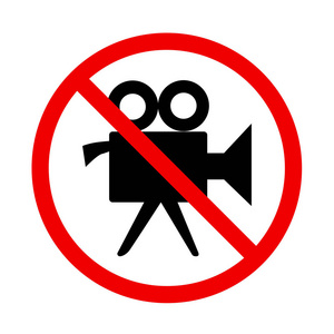 视频摄影机没有视频电影摄影机没有拍摄的禁止标志图标说明照片