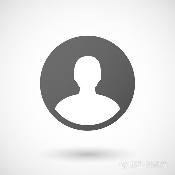 白色背景上的男性头像图标