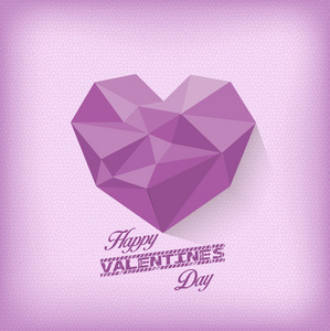 老式情人节与几何心紫色