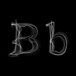 烟的字体。字母 B