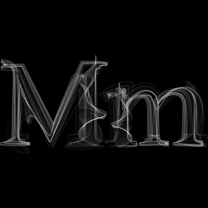 烟的字体。字母 M