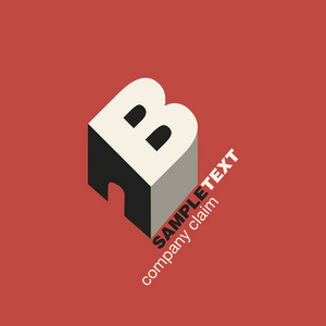 Logo 字母 B 的等距视角。建设。阻止矢量我