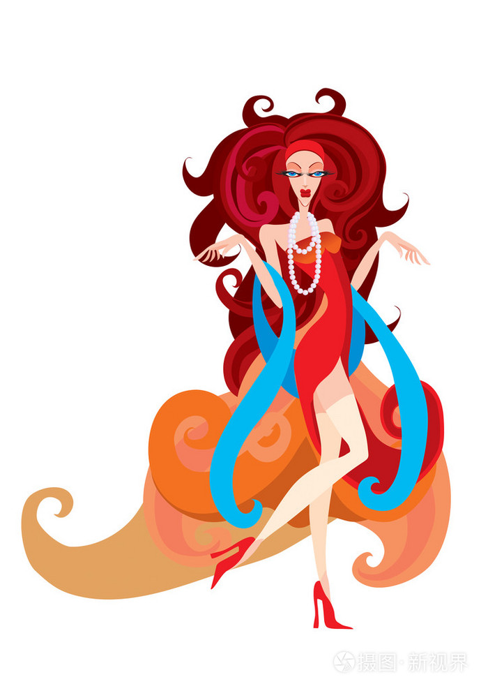 lady in red