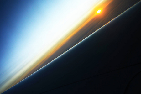美丽的日落天空, 从飞机上看
