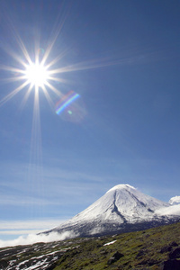 克卢切夫斯考火山和太阳