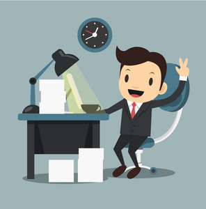 快乐上班族显示 ok 的手势照片