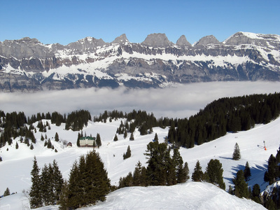 高山滑雪度假村 flumserberg 宾馆